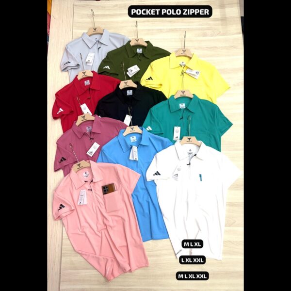 ADIDAS POCKET POLO ZIPPER