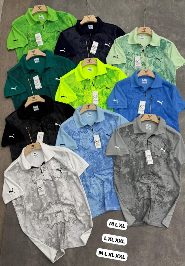 PUMA PRINTED ZIPPER POLO