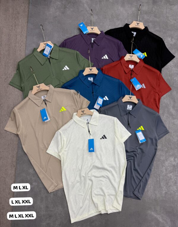 ADIDAS JAQUARD ZIPPER POLO