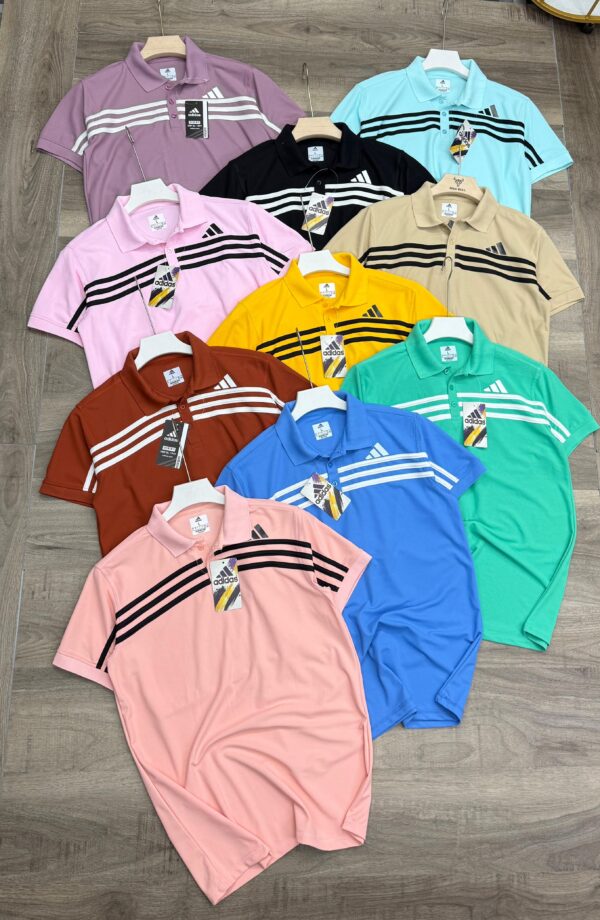 ADIDAS THREE STRIPES CUT AND SEW POLO