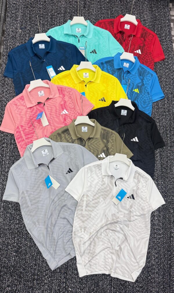 ADIDAS ZIPPER PRINTED PREMEIUM POLO