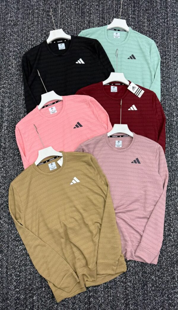 ADIDAS PREMEIUM IMPORTED KOREON HAND MADE TEXTURE JAQUARD FULL HAND ROUND NECK TSHIRT
