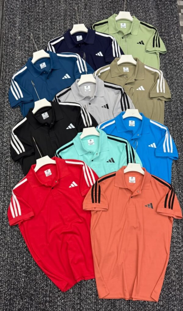 ADIDAS STRIPED COLLAR MARS PIQUE POLO