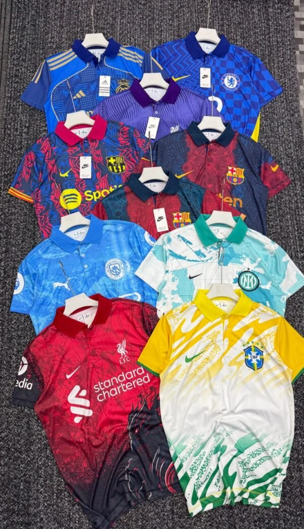 FOOTBALL PREMEIUM IMPORTED KOREON KNIT FABRIC DOUBLE SIDE PRINTED POLO