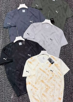 PUMA PREMEIUM KOREON LYCRA WITH ULTRA SMOOTH PRINTED FABRIC THREE STRIPES ROUND NECK