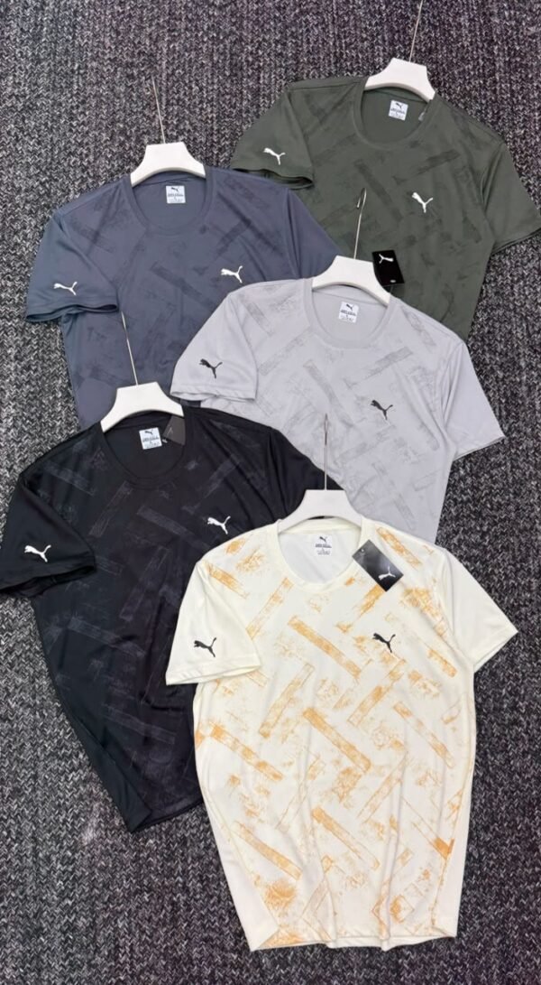 PUMA PREMEIUM KOREON LYCRA WITH ULTRA SMOOTH PRINTED FABRIC THREE STRIPES ROUND NECK