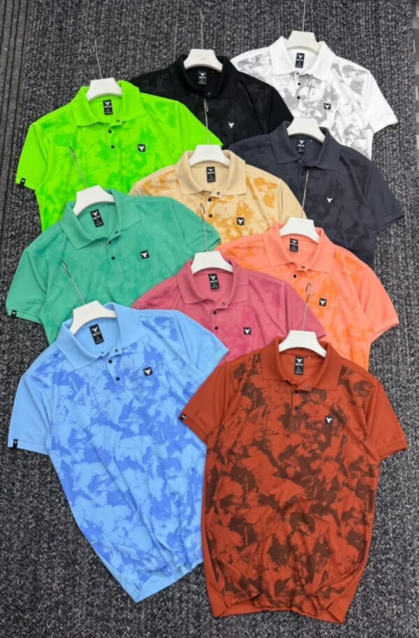 BULLZFIT PREMEIUM MARS PIQUE PRINTED POLO WITH SLEET CUFF AND COLLAR POLO