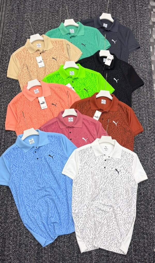 PUMA MARS CUFF AND COLLAR PREMEIUM MARS PIQUE PRINTED POLO WITH SLEET