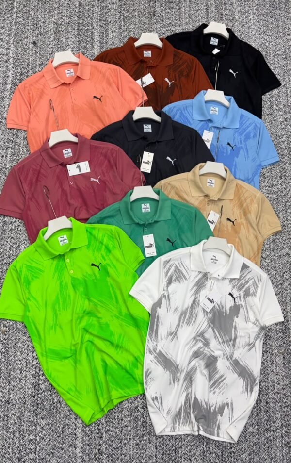 PUMA PREMEIUM MINI MARS PIQUE PRINTED CUFF AND COLLAR POLO WITH SLEET