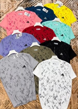 ADIDAS PREMEIUM STRIPES KOREON LYCRA WITH ULTRA SMOOTH PRINTED FABRIC THREE STRIPES POLO