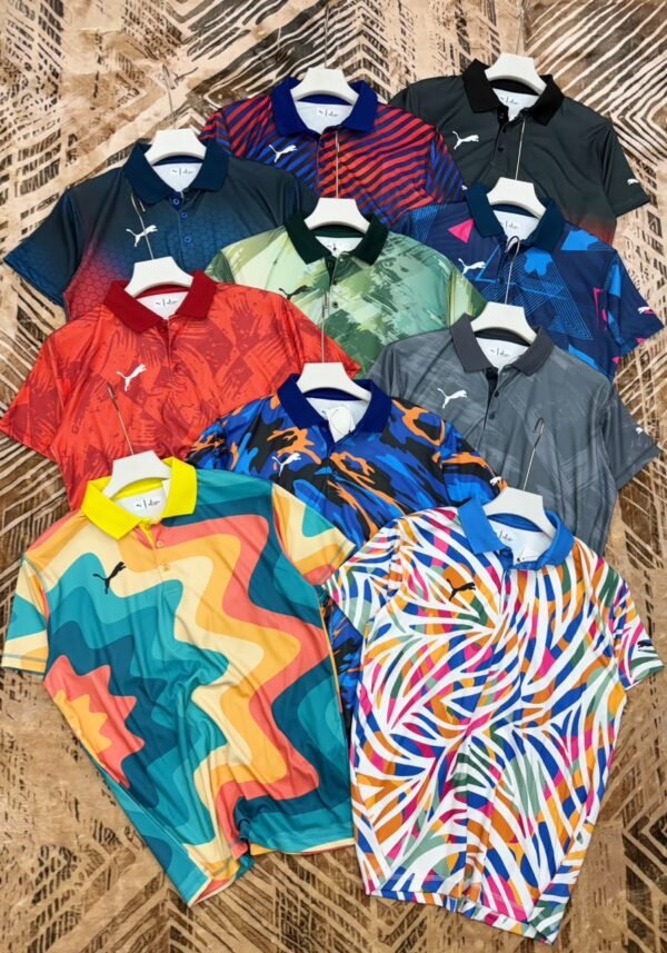 PUMA PREMEIUM IMPORTED KOREON KNIT FABRIC DOUBLE SIDE PRINTED POLO