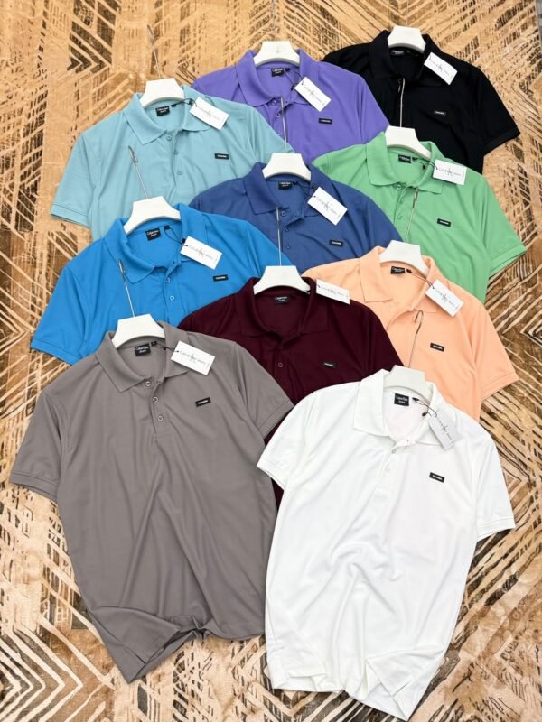CALVIN KLEIN PREMEIUM MINI MARS PIQUE EMBROIDERY LOGO CUFF AND COLLAR POLO