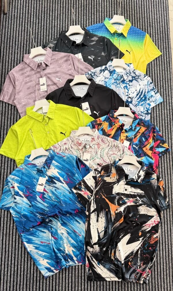 PUMA PREMEIUM IMPORTED KOREON KNIT FABRIC DOUBLE SIDE PRINTED POLO