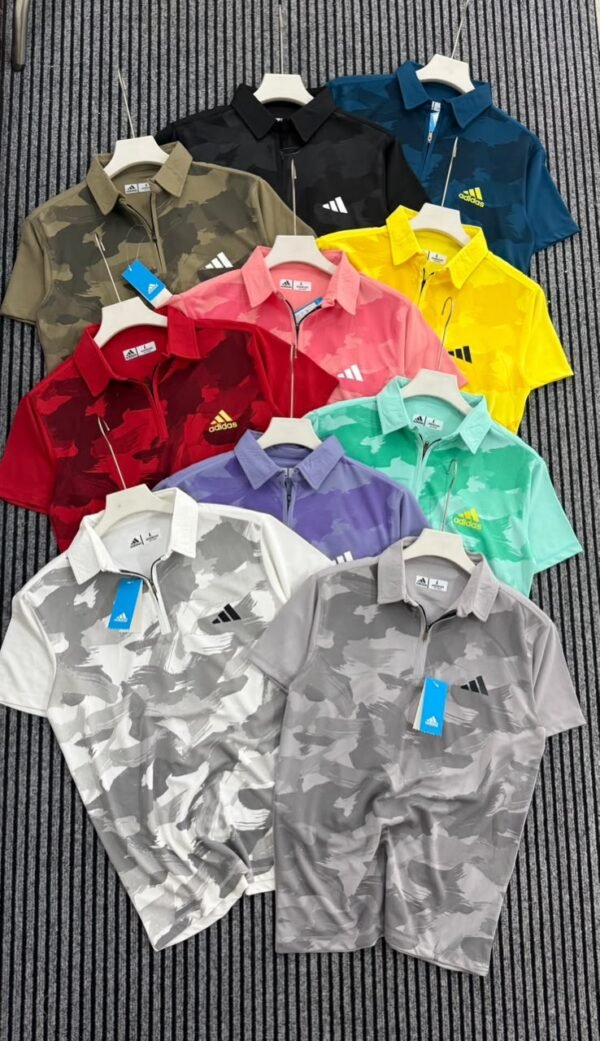 ADIDAS PREMEIUM ULTRA SMOOTH ANS SOFT QUALITY FABRIC KOREON LYCRA ZIPPER POLO